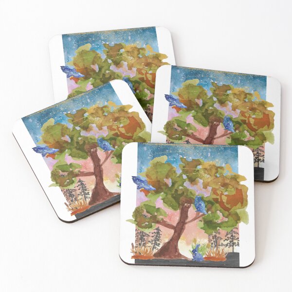 Item preview, Trees Forest Night Sky Galactic Animals designed and sold by WildWoodlandWitch.