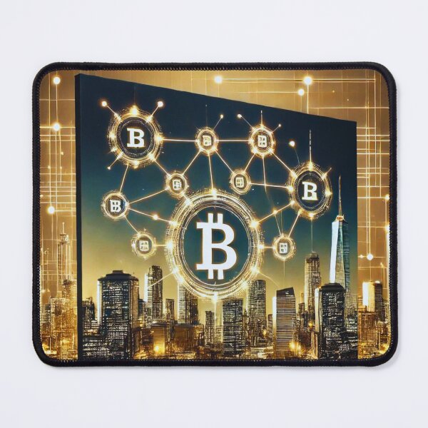 Item preview, Digital Fusion: Bitcoin and the Urban Skyline designed and sold by Marinaso.