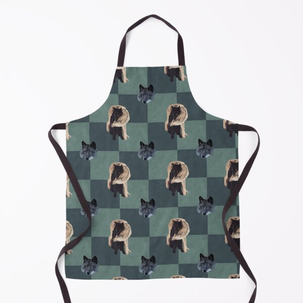 Item preview, Wolf Pack Grey Wolf Black Wolves Teal Checkerboard Seamless Pattern designed and sold by fiatluxillust.