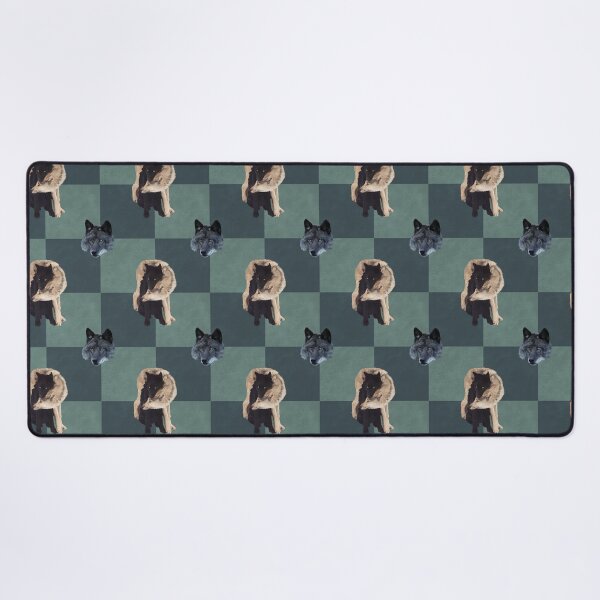Item preview, Wolf Pack Grey Wolf Black Wolves Teal Checkerboard Seamless Pattern designed and sold by fiatluxillust.