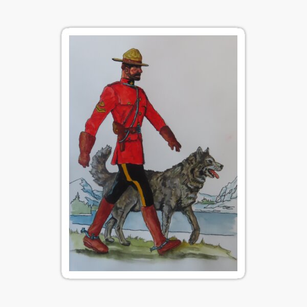 Item preview, Royal Canadian Mounted Policeman with his K9 designed and sold by Halifaxartguy.