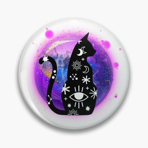 Item preview, Witchy Galactic Pink Watercolour Style Mystical Cat Kitty designed and sold by WildWoodlandWitch.