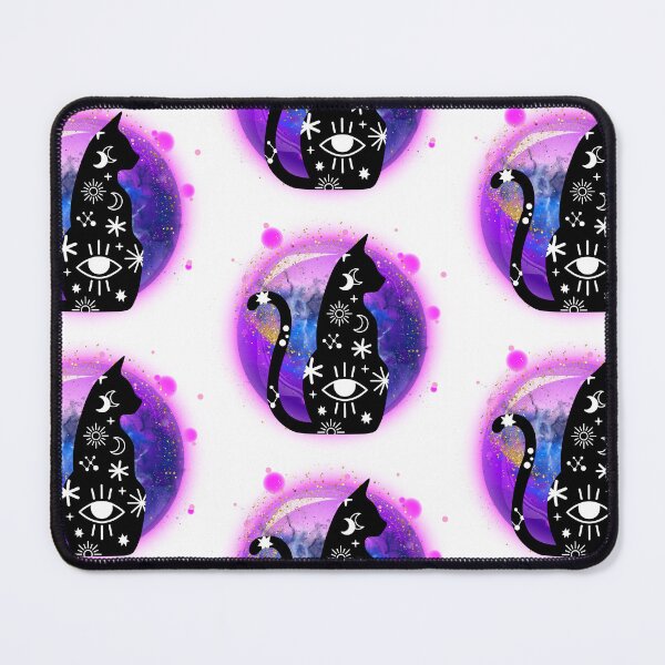 Item preview, Witchy Galactic Pink Watercolour Style Mystical Cat Kitty designed and sold by WildWoodlandWitch.