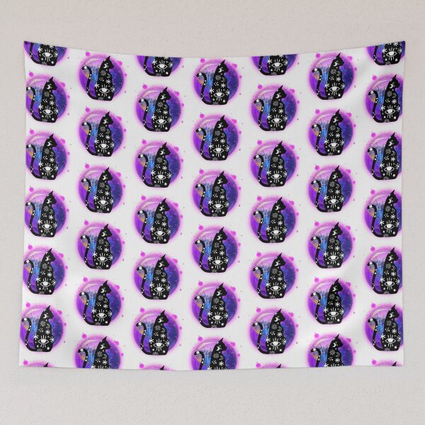 Item preview, Witchy Galactic Pink Watercolour Style Mystical Cat Kitty designed and sold by WildWoodlandWitch.