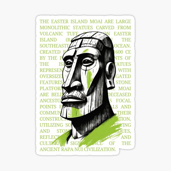 Item preview, Vintage  Easter Island Design sketch by CallisC Arts ⭐⭐⭐⭐⭐ designed and sold by CallisC-Arts.