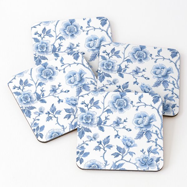 Item preview, Blue and White Floral Pattern designed and sold by LyricalsArtwork.