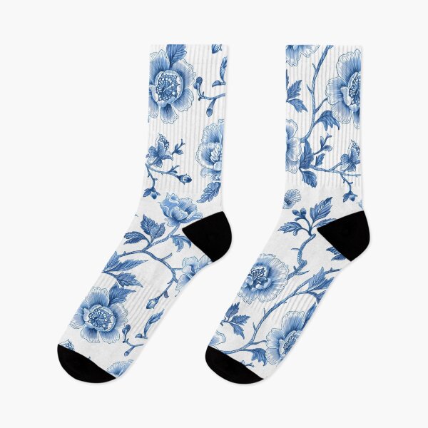 Item preview, Blue and White Floral Pattern designed and sold by LyricalsArtwork.