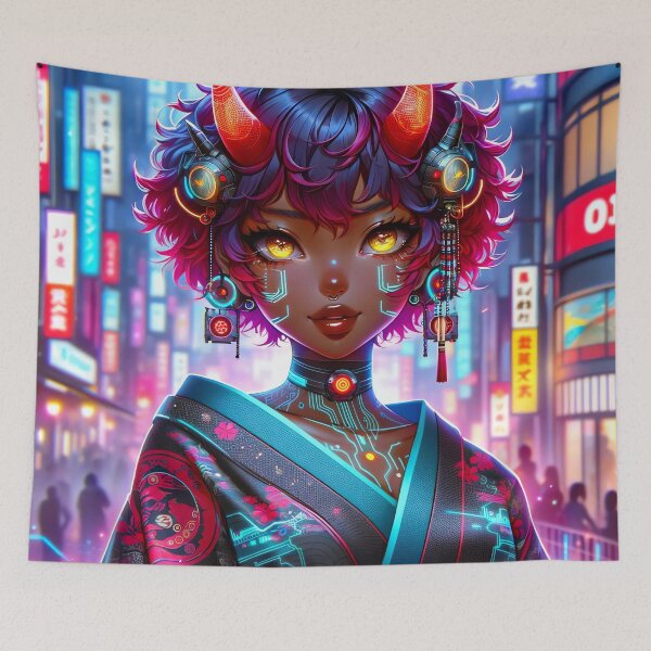 Item preview, Neon Demon Warrior designed and sold by The Journey Ain't Mid.