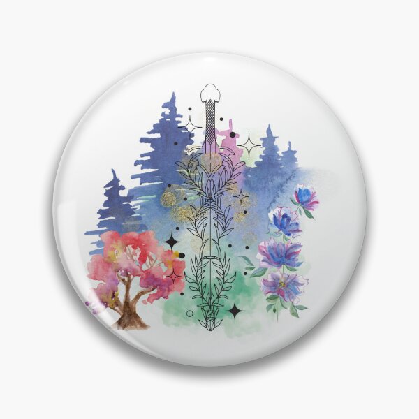 Item preview, Sword Excalibur Trees Forest Flowers Avalon designed and sold by WildWoodlandWitch.