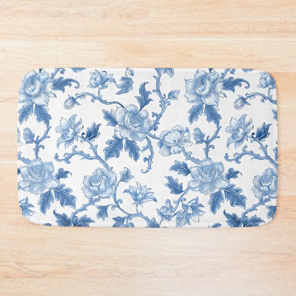 Item preview, Blue and White Floral Pattern designed and sold by LyricalsArtwork.