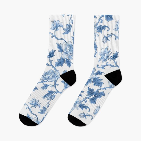 Item preview, Blue and White Floral Pattern designed and sold by LyricalsArtwork.