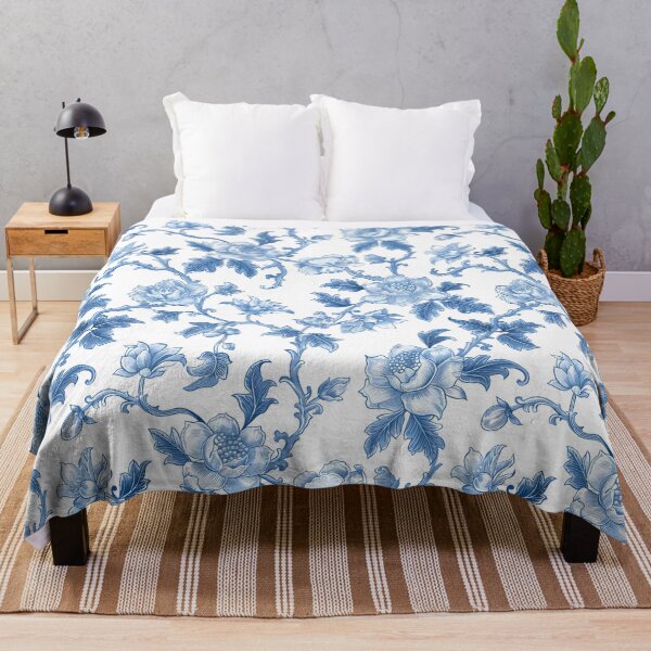 Item preview, Blue and White Floral Pattern designed and sold by LyricalsArtwork.