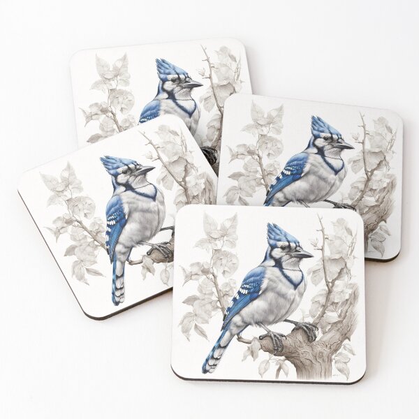 Item preview, Black and White Blue Jay designed and sold by Pencil-Art.