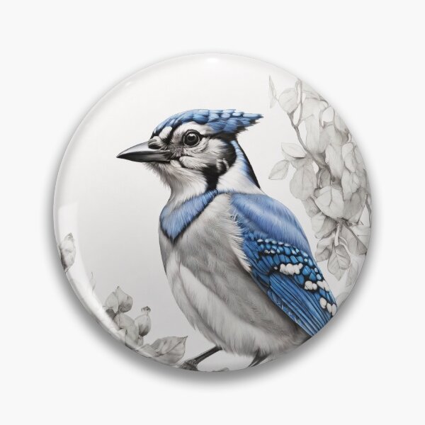 Item preview, Black and White Blue Jay designed and sold by Pencil-Art.