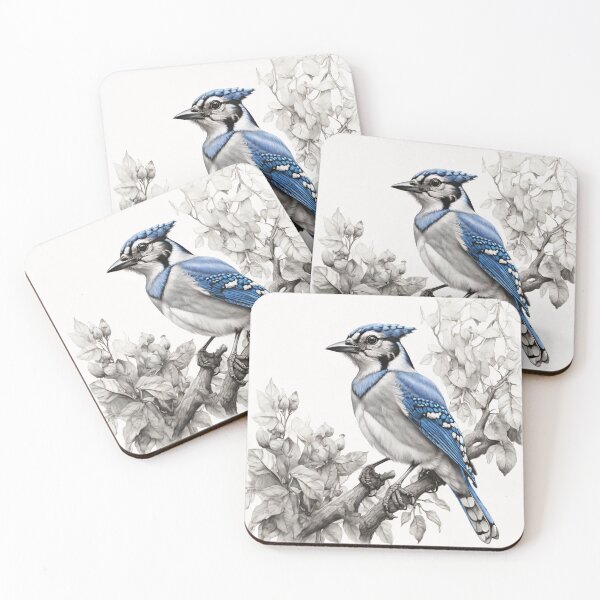 Item preview, Black and White Blue Jay designed and sold by Pencil-Art.