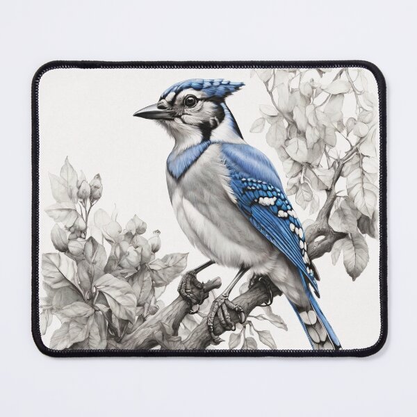 Item preview, Black and White Blue Jay designed and sold by Pencil-Art.