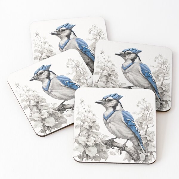 Item preview, Black and White Blue Jay designed and sold by Pencil-Art.