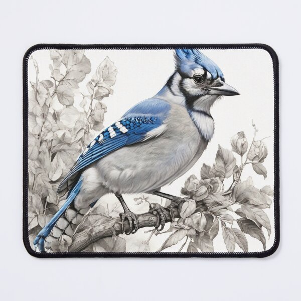 Item preview, Black and White Blue Jay designed and sold by Pencil-Art.