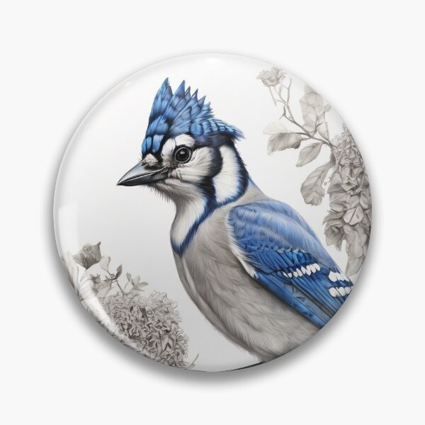 Item preview, Black and White Blue Jay designed and sold by Pencil-Art.