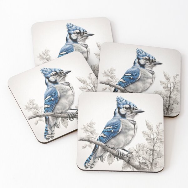 Item preview, Black and White Blue Jay designed and sold by Pencil-Art.