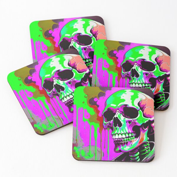 Item preview, Vivid Chaos: Skull with Paint Splatter designed and sold by GrizzlyCollective.