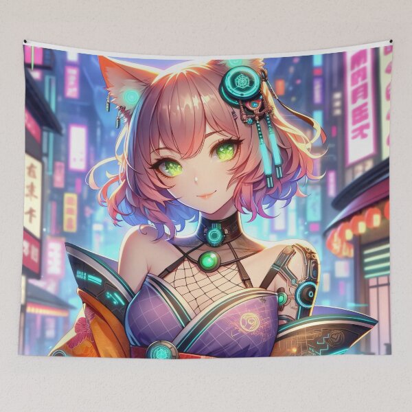 Item preview, Cyberpunk Fox Sweetie designed and sold by The Journey Ain't Mid.