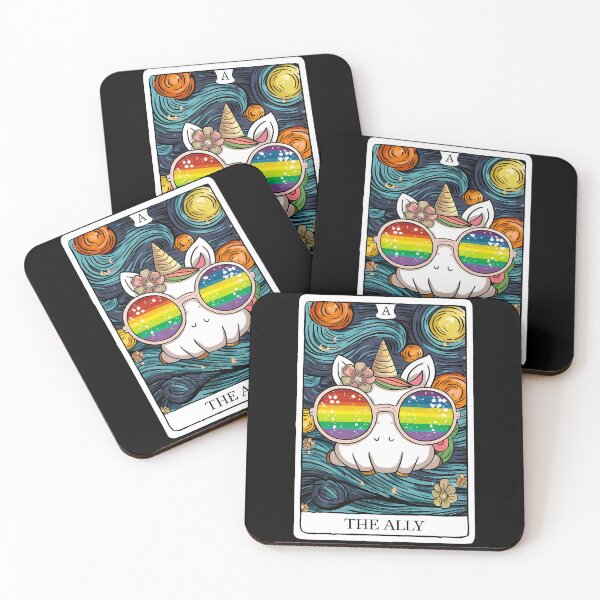 Item preview, Pride Ally LGBTQ Tarot Card Cute Caticorn Starry night designed and sold by MTRBSK11.