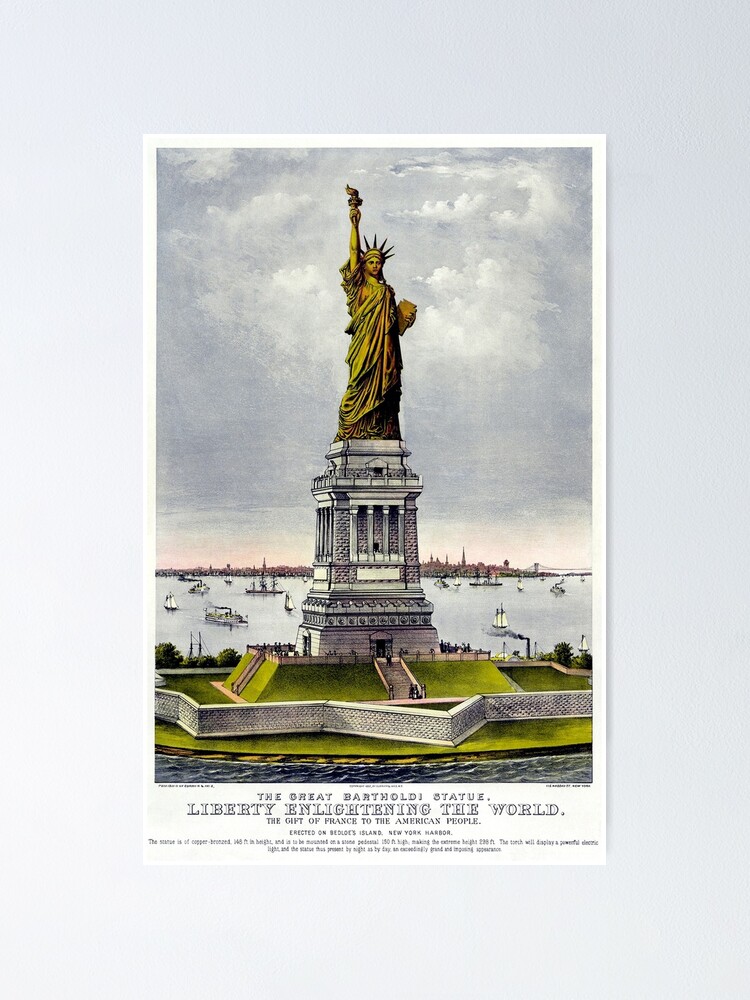 "STATUE of LIBERTY Vintage Original Print" Poster by posterbobs