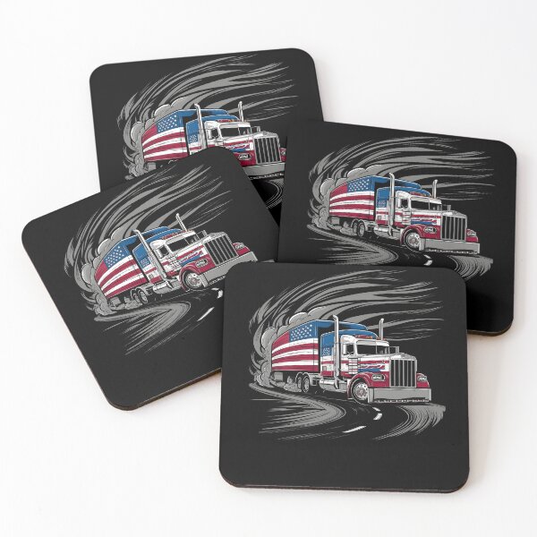 Item preview, US American Flag Seme Truck Driver 18 Wheeler Trucker designed and sold by MTRBSK11.