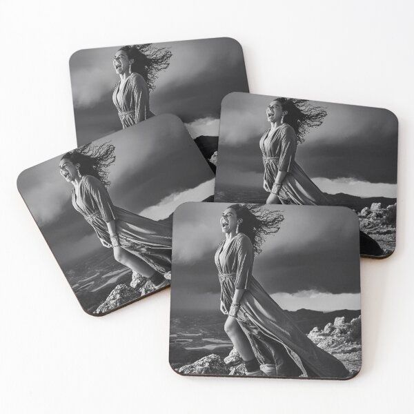 Item preview, Woman screamming on a rocky landscape in stormy weather designed and sold by DFLC Prints.