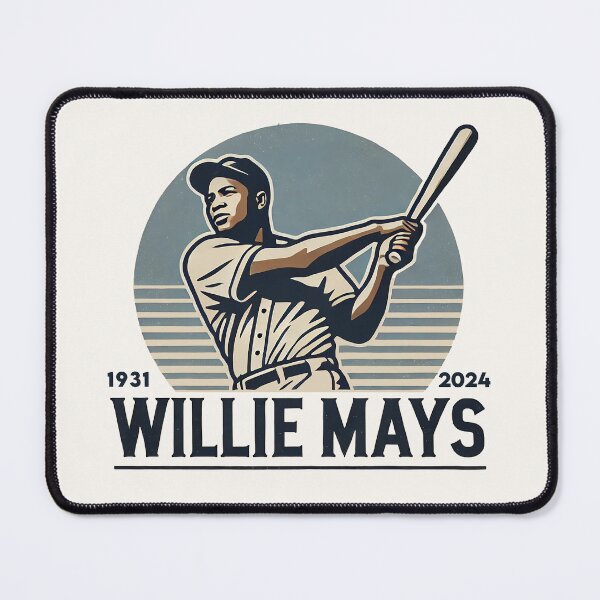 Item preview, Vintage Willie Mays Baseball Tribute Art designed and sold by Retro Travel Design.