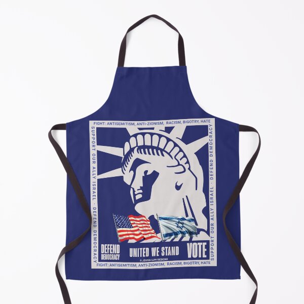 Item preview, SUJD0010 Jewish Designs Statue of Liberty says United We Stand with Israel defend democracy vote and protest against antisemitism designed and sold by JewishDesigns.