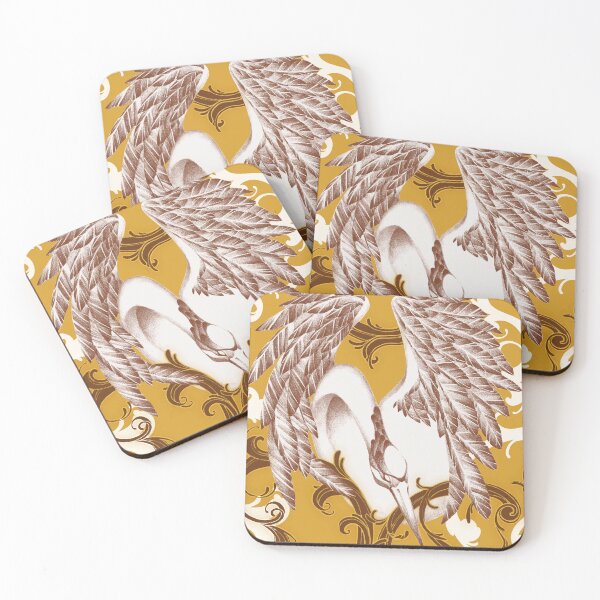 Item preview, Gold Japanese Crowned Crane designed and sold by Jessica Komori.