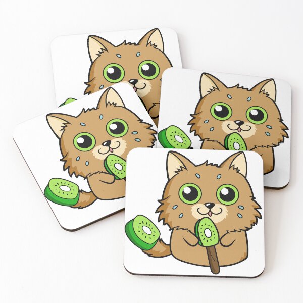 Item preview, Fluffy Cat Enjoying Kiwi Popsicles with Friends designed and sold by omerfdln34.