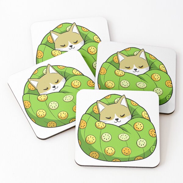 Item preview, Fluffy Cat Snuggled in a Cozy Quilt of Kiwi Patches designed and sold by omerfdln34.