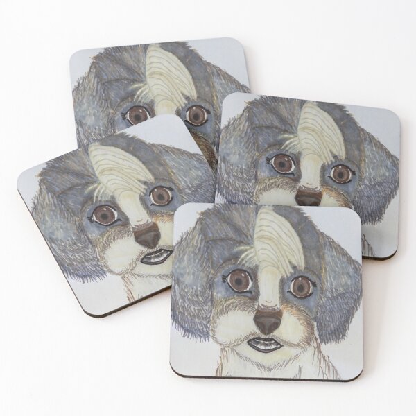 Item preview, Beautiful grey and white dog with big eye's designed and sold by Valeriepepper.