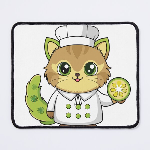 Item preview, Fluffy Cat in a Chef's Hat Blending Kiwis into Delightful Creations designed and sold by omerfdln34.