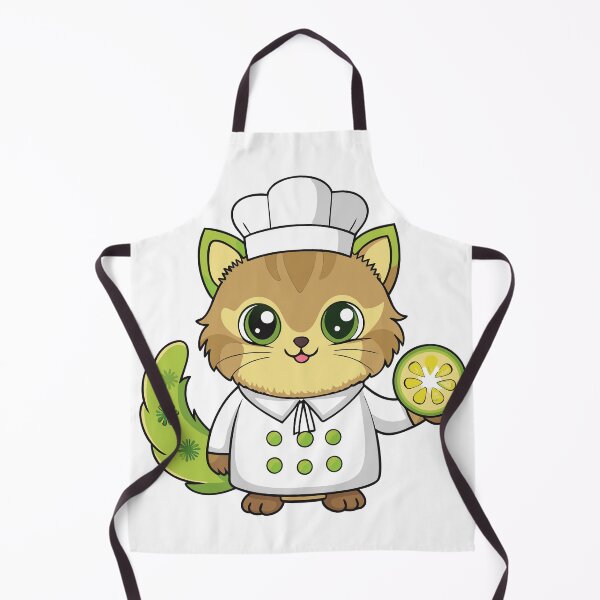 Item preview, Fluffy Cat in a Chef's Hat Blending Kiwis into Delightful Creations designed and sold by omerfdln34.