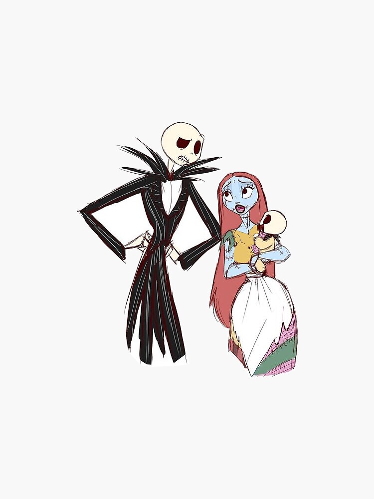 UR Impressions Love Jack Skellington And Sally Decal Sticker Vinyl Graphics For Cars Trucks SUV Motorcycles Windows|White|5.5 X 5 Inch|URI381