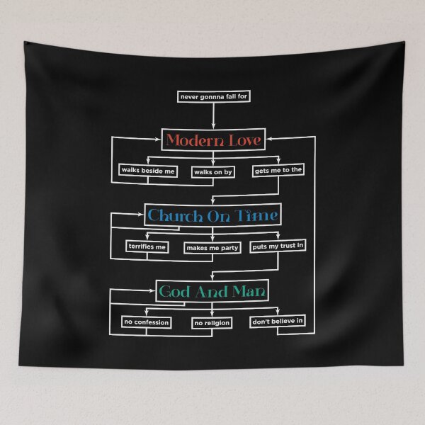 Item preview, David Bowie - Modern Love Flowchart - White designed and sold by ABSTRACT-IVISM.