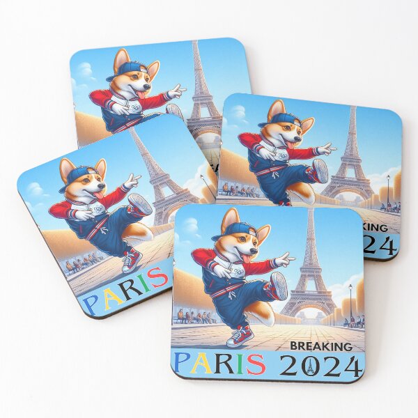 Item preview, Corgi Breakdancing in front of the Eiffel Tower in Paris designed and sold by SassiDesigns.
