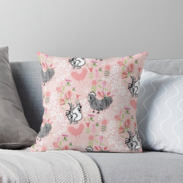 Artikelvorschau, Schwarze und weiße Hähne in Pink entworfen und verkauft von LIMEZINNIASDES.