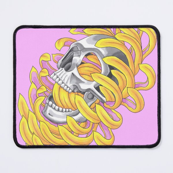Item preview, neojapanese skull chrysanthemum designed and sold by Quigmos.