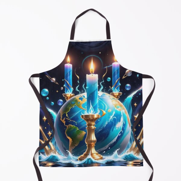 Item preview, Earth Globe with Candles Floating in Water Among the Planets designed and sold by Melantari Vizuns.