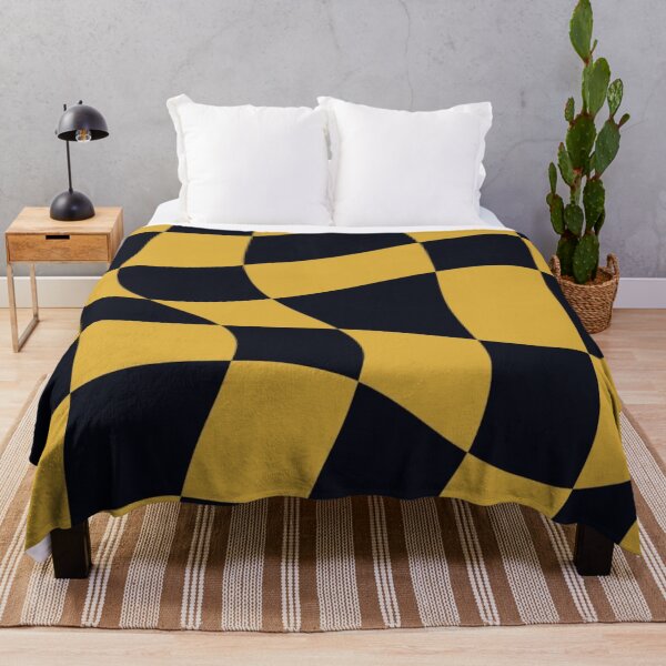 Item preview, Black and Yellow Distorted Checkered Flag designed and sold by ZedColors.