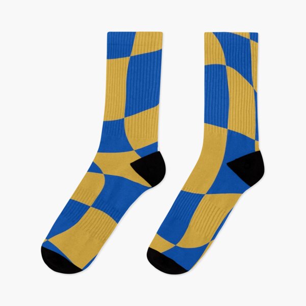 Item preview, Blue and Yellow Distorted Checkered Flag designed and sold by ZedColors.