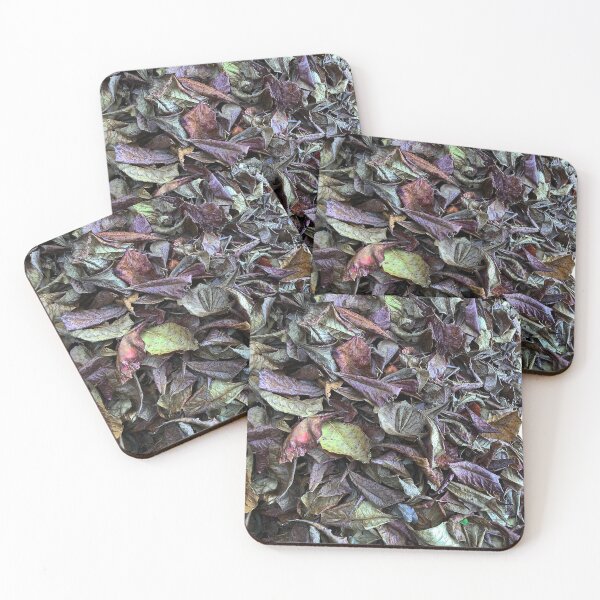 Item preview, 3D realistic texture of dry leaves mixed with green leaves, green and purple tones designed and sold by Carlos Gudino.