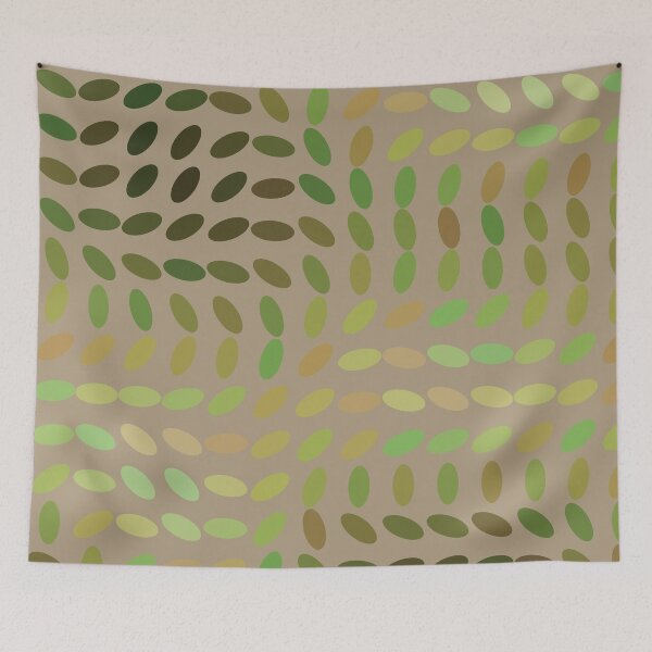 Item preview, Colorful Gradient Transition Oval Wave Flow Beige Green designed and sold by EvergreenMotifs.