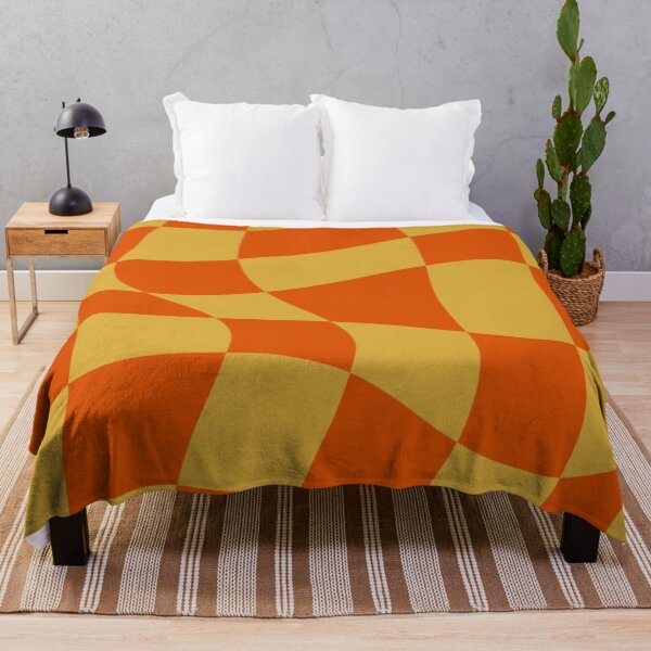 Item preview, Orange and Yellow Distorted Checkered Flag designed and sold by ZedColors.