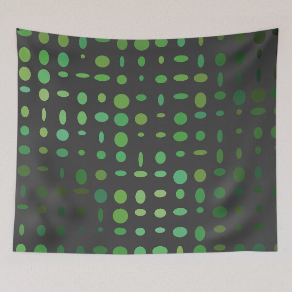 Item preview, Colorful Gradient Transition Circles Ovals & Dots Grey Green designed and sold by EvergreenMotifs.